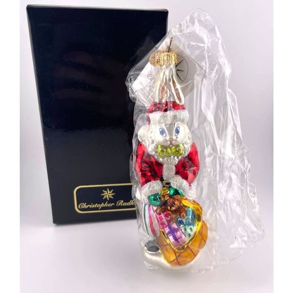 NEW In Box Vintage Christopher Radko Santa Suits Billy‎ Bunny Christmas Ornament - Picture 1 of 5